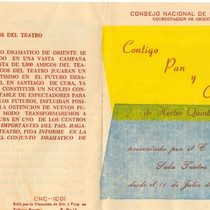 Program for the theatrical production, Contigo pan y cebolla