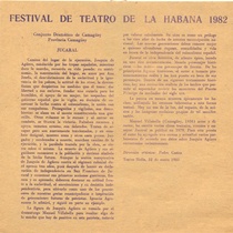 Program for the festival, Festival de Teatro de La Habana 1982