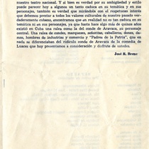 Program for the theatrical production, El fantasmón de Aravaca