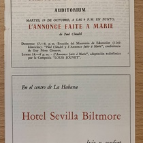 Insert to the program for the theatrical production, L'Ecole des Femmes