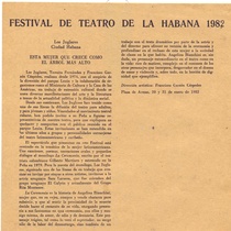 Program for the festival, Festival de Teatro de La Habana 1982