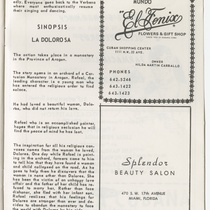 Program for the production, "La dolorosa" (The pained one)