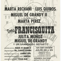 Playbill for the production, "Doña Francisquita"