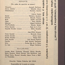 Program for the theatrical production, Cleopatra y los otros