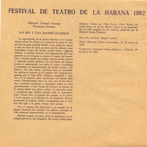 Program for the festival, Festival de Teatro de La Habana 1982