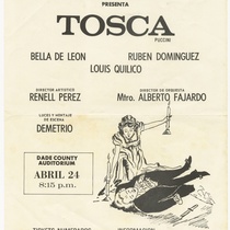 Playbill for the opera, "Tosca"