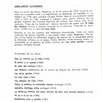 Program for the theatrical production, Pachenco vivo o muerto