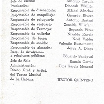 Program for the theatrical production, Hay que ocuparse del amor 