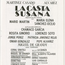 Program for the production, "La casta Susana" (Chaste Susana)