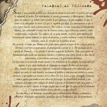 Program for the theatrical production, Shakes