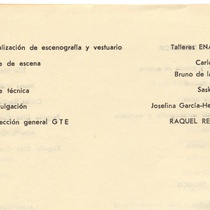 Program for the theatrical production, Puebla de las mujeres