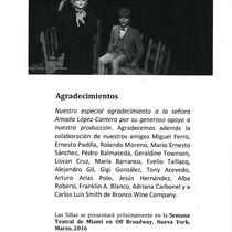 Program of the theatrical production, Las sillas