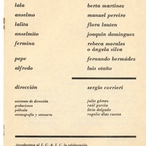 Program for the theatrical production, Contigo pan y cebolla