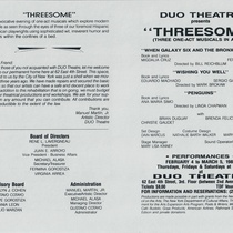 Program for the theatrical production Threesome