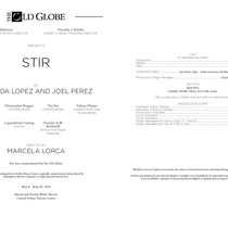Program for the theatrical production, Stir