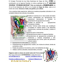 Press release for the festival, Jornada Teatral Pueblos Escenas