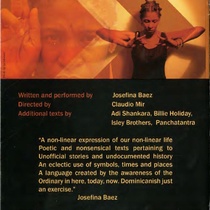 Flyers for Josefina Báez's participation in festivals