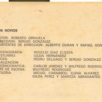 Program for the theatrical production, Los novios