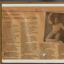 Newspaper clipping for the production, "Week-End en Bahía"
