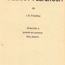 Program for the theatrical production, Esquina peligrosa