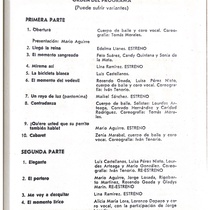 Program for the theatrical production, Viene el musical