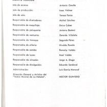 Program for the theatrical production, Viene el musical