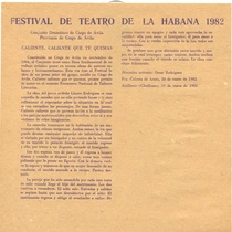 Program for the festival, Festival de Teatro de La Habana 1982