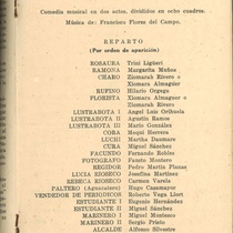 Program for the theatrical production, La pérgola de las flores