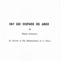 Program for the theatrical production, Hay que ocuparse del amor 