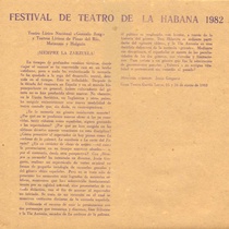 Program for the festival, Festival de Teatro de La Habana 1982