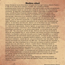 Program for the theatrical production, Manteca
