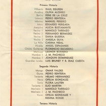 Program for the theatrical production, Pasado a la criolla