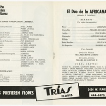 Program for the production, "El dúo de la africana" (The African duo)
