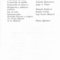 Program for the theatrical production, En compañía de Soledad