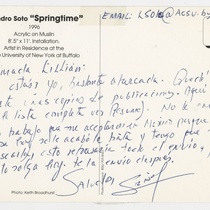Postcard from Leandro Soto to Lillian Manzor