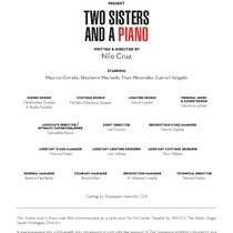 Program for the theatrical production, Two Sisters and a Piano