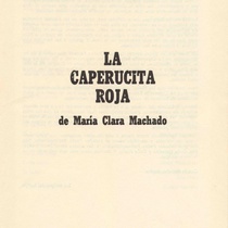 Program for the theatrical production, La Caperucita Roja
