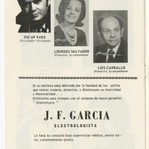 Program for the production, "La dolorosa"