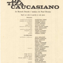 Program for the theatrical production, El círculo de tiza caucasiano