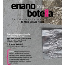 Poster for the theatrical production, El enano en la botella