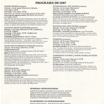 Program for the theatrical production, Una caja de zapatos vacía