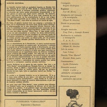 Program for the theatrical production, Pato macho