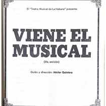 Program for the theatrical production, Viene el musical