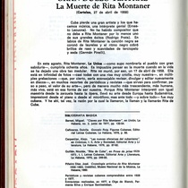 Article about Rita Montaner from Revolución y Cultura