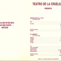 Program for the festival, Teatro de crueldad