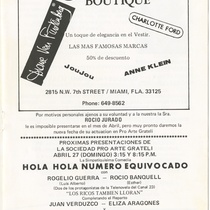 Program for the production, "La dolorosa"