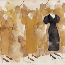 Costume design drawings for the production, Ana