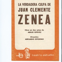 Poster for the theatrical production, La verdadera culpa de Juan Clemente Zenea