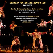 Poster for the theatrical production, Botella (En la noche eterna de las botellas)