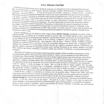 Program for the theatrical production, Electra Garrigó